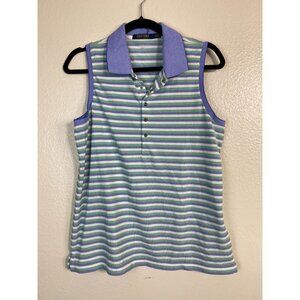 Polo Golf Ralph Lauren Sleeveless Striped Top size Large Tailored Fit tennis